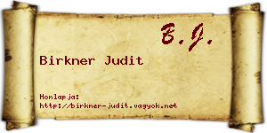 Birkner Judit névjegykártya